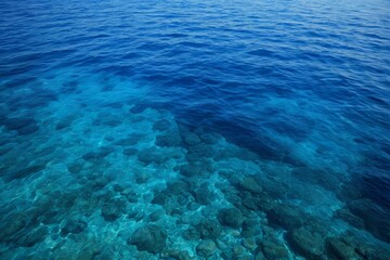 Fototapeta premium there is a large body of water with a boat in the distance