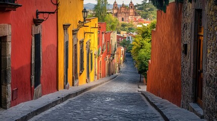 Obraz premium San Miguel de Allende Textured Street View