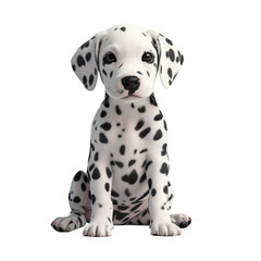 Adorable Dalmatian puppy sitting sweetly innocent eyes