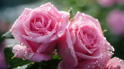 pink rose with water drops