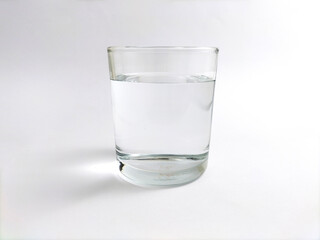 glass of water on white