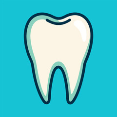 Tooth icon in flat style. Vector illustration.