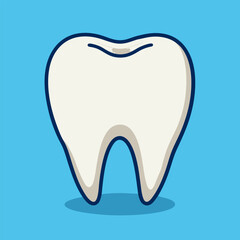 Tooth icon in flat style. Vector illustration.