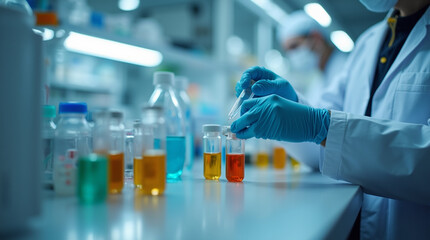 Biologist Conducting Scientific Experiments in a Modern Laboratory Setting