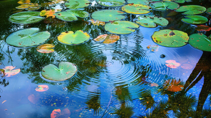 rainwater in puddles with beautiful reflections