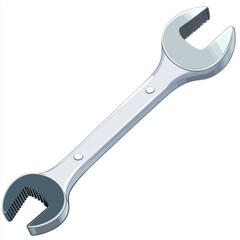 Obraz premium Illustration of a long silver spanner with a wrench head, ideal for tightening bolts. The tool is highly detailed, representing durability and strength