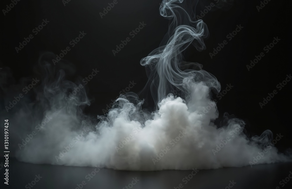 Poster white smoke swirls against dark backdrop. perfect for product presentation with copy space. abstract