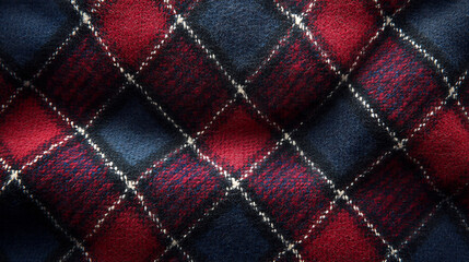 Naklejka premium Luxurious Navy and Burgundy Tartan Design with Rich Textures