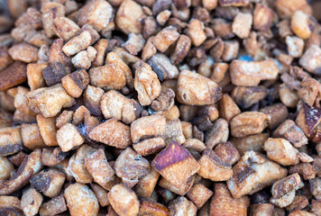 Heap of crispy pork cracklings