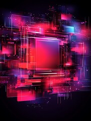 Abstract technological background, with glowing red and blue hues