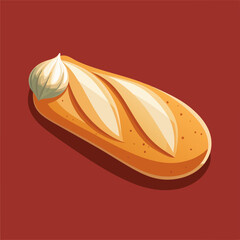 Close-up of a beautifully crafted pastry on a rich red background