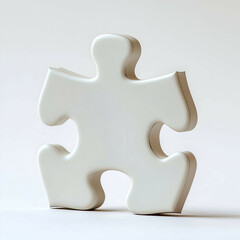 Obraz premium Blank White Puzzle Piece: Minimalist Design & Creative Toy for Children's Play and Problem Solving