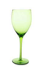 One empty clean glass isolated on white