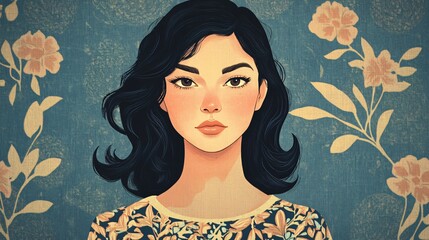 Stylized illustration of a woman art