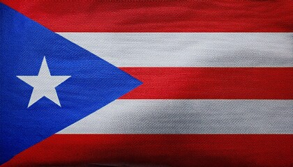 puerto rico flag on the fabric texture background