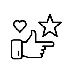 Engagement icon showing hand pointing, conveying positive interaction