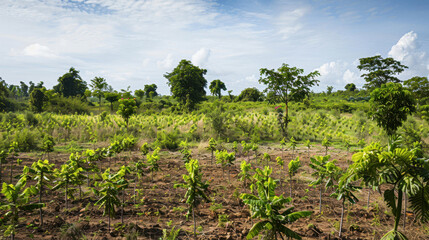 Obraz premium reforestation efforts, new trees