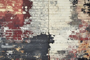 Weathered brick wall with peeling paint (1)