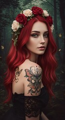 Enchanted Beauty: A Dark Romantic Portrait
