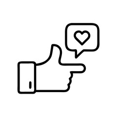 Obraz premium Like-button icon expressing approval, social media engagement concept