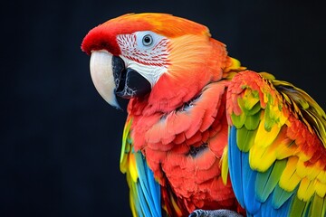 Naklejka premium Vibrant parrot displaying colors in nature animal photography close-up captivating wildlife environment