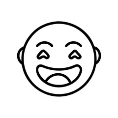 Fototapeta premium Happy emoji icon expressing joy, cheerful communication concept