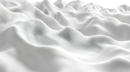Obraz premium Abstract white futuristic background. Big data visualization. Digital dynamic wave of particles. 3D rendering.
