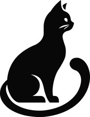 cat silhouette vector illustration, black silhouette on a white background, Silhouette of a Cat vector logo design, cat vector silhouette design, cat vector silhouettes set isolated,