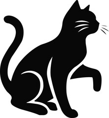 cat silhouette vector illustration, black silhouette on a white background, Silhouette of a Cat vector logo design, cat vector silhouette design, cat vector silhouettes set isolated,