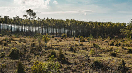 Fototapeta premium reforestation efforts, new trees