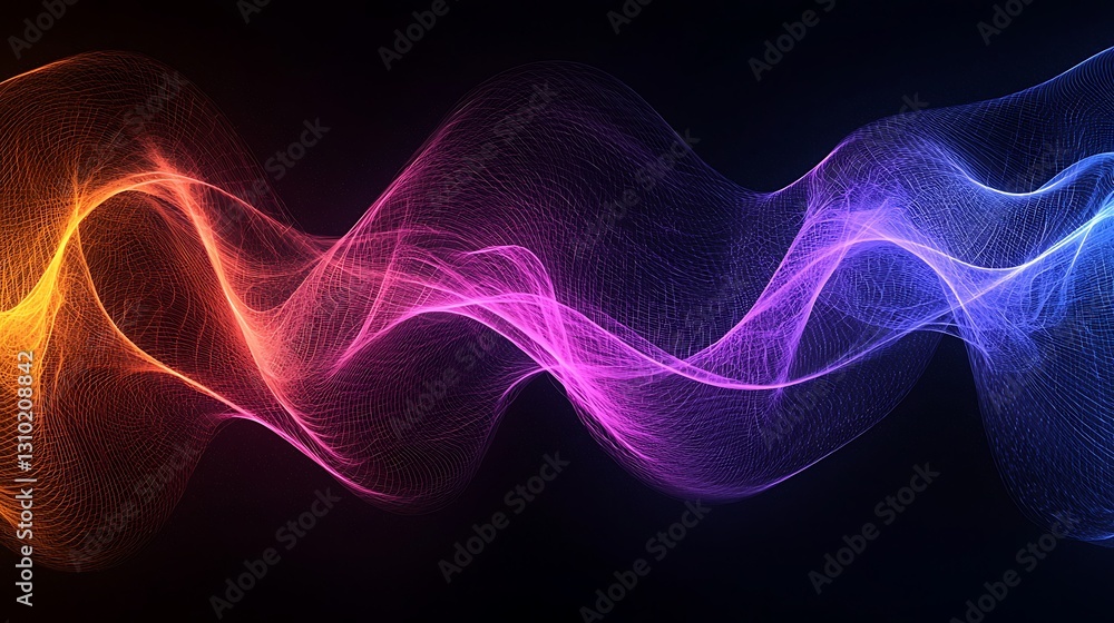 Aufkleber abstract flowing waves energy dynamic background design