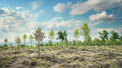 Obraz premium reforestation efforts, new trees