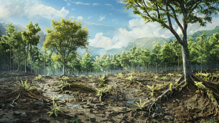 reforestation efforts, new trees