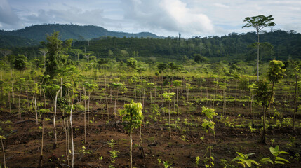 Obraz premium reforestation efforts, new trees