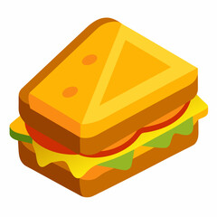 Vibrant yellow cheese slice with holes on a white background