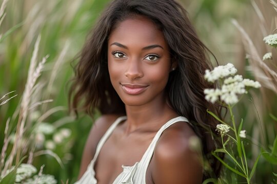 Woman Captivated by Ocean Sunset, Eyes Reflecting Sky's Colors