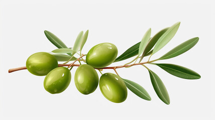 vector illustration of green olives on white