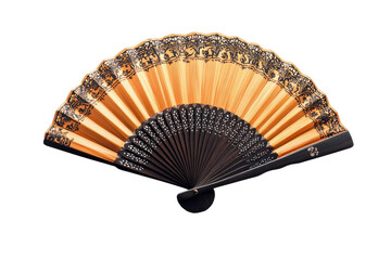 Elegant hand-painted fan with intricate lace design showcasing craftsmanship and artistry
