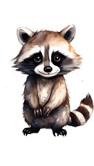 Racoon Cartoon Cute Sweet Kawaii Transparent Asset Isolated 