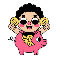 cute kid piggybank