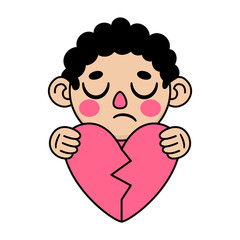 Obraz premium cute kid broken heart