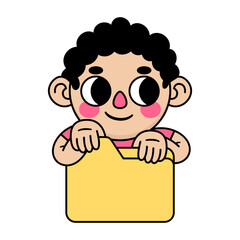 cute kid holding a folder