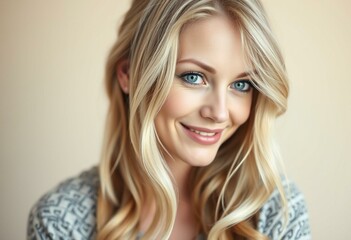 Naklejka premium Portrait of a smiling Nordic blond woman