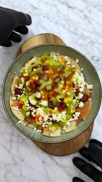 Delicious vegetarian homemade taco salad
