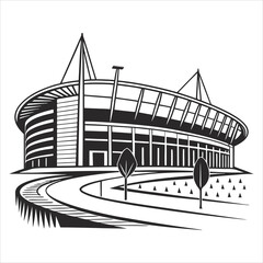 silhouette stadium icon on white background