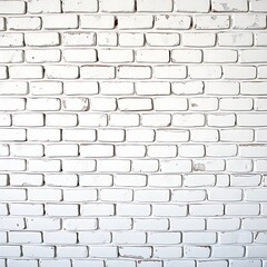 Fototapeta premium Distressed White Brick Wall Texture with Subtle Weathering and Minimalist Appeal