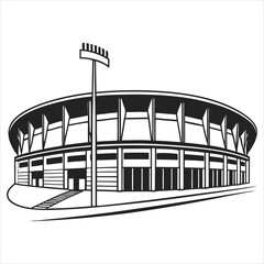 silhouette stadium icon on white background