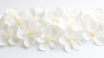 Elegant white cherry blossoms in bloom against a soft background