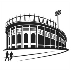 silhouette stadium icon on white background