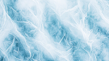 Obraz premium Ethereal blue ice texture with intricate white frost patterns
